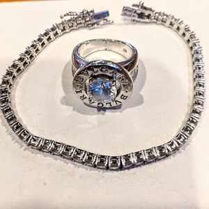 Imposter Bvlgari CZ Ring and Bracelet Set